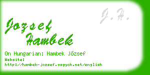 jozsef hambek business card