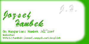 jozsef hambek business card